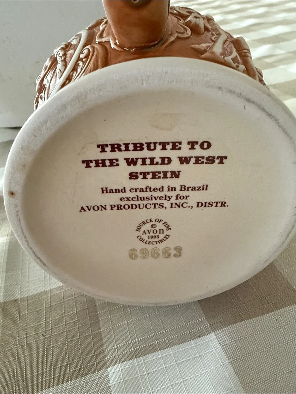 Avon Ceramic Stein attribute to the Wild West